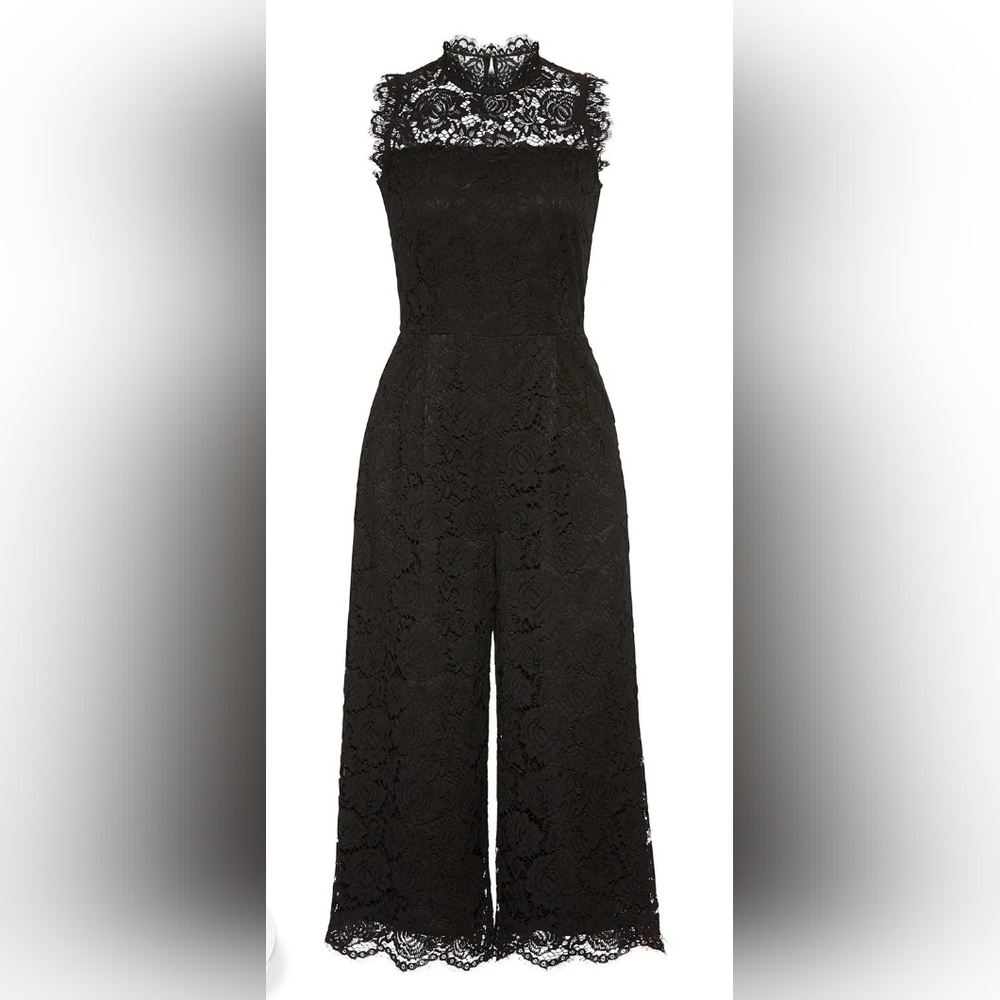 Kate Spade Black Lace Poppy Jumpsuit Sz 4